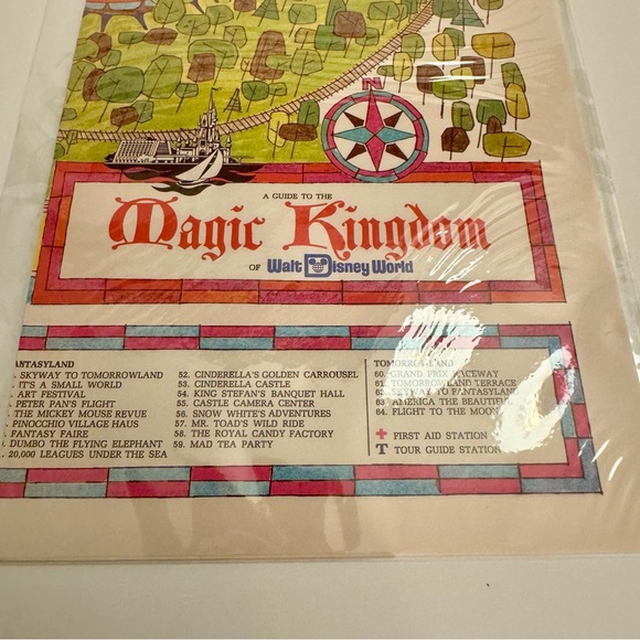 NWT. Disney 50th Anniversary Vault Series Magic Kingdom Folded paper Map. - Picture 4 of 13